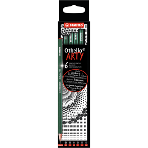 Grafitová tužka - STABILO Othello - ARTY - 6 ks sada - Mix stupňů tvrdosti 1x 2B, B, HB, F, H, 2H
