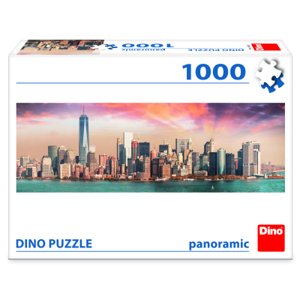 Puzzle 1000 dílků panoramic Manhattan za soumraku