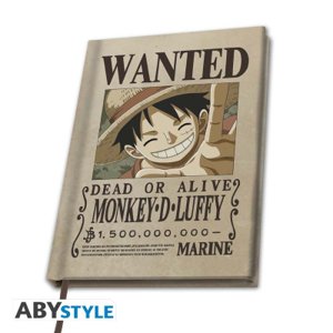 One Piece zápisník - Wanted Luffy