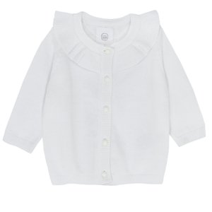Elegantní svetřík s límcem- bílý - 68 WHITE