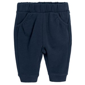 Sportovní kalhoty s kapsami a řasením- námořnicky modré - 62 NAVY BLUE