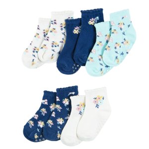 Ponožky 5 ks- modrá, bílá - 22_24 MIX