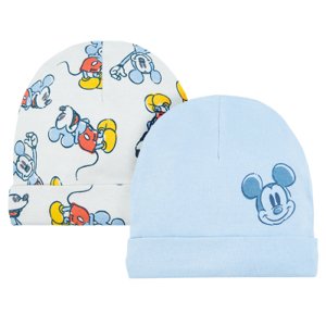 Čepice Mickey Mouse 2 ks- modrá, bílá - 36_38 MIX