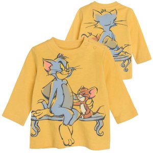 Tričko Tom a Jerry s dlouhým rukávem- žluté - 62 YELLOW
