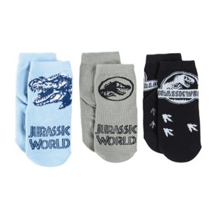 Ponožky Jurský park 3 ks- černá, zelená, modrá - 22_24 MIX