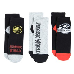 Ponožky Jurský park 3 ks- černá, bílá, červená - 31_33 MIX