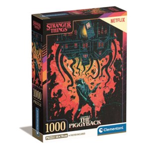 Clementoni - Puzzle 1000 Stranger Things Compact The Piggyback