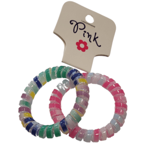 PINK - Spirálové gumičky do vlasů barevné 2ks