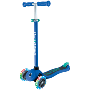 Globber Dětská tříkolová koloběžka Primo - svítící kola - modrá