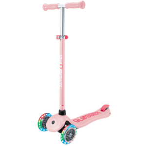 Globber Dětská tříkolová koloběžka Primo Plus V2 - svítící kola - růžová