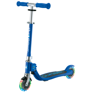 Globber Dětská skládací koloběžka Junior - svítící kola - modrá