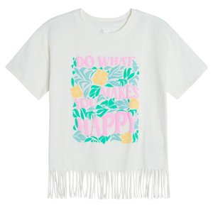 COOL CLUB - Dívčí tričko s krátkým rukávem BÍLÉ vel.134