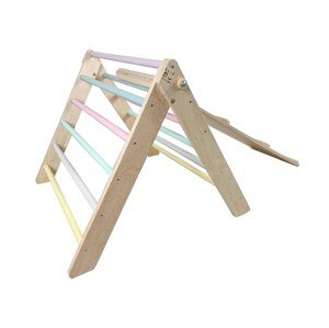 ELIS DESIGN Montessori Piklerové trojúhelník light + prkno 2v1 varianta: natur okraje, pastelové příčky