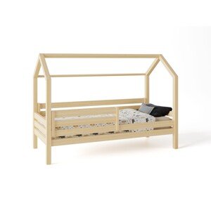 ELIS DESIGN Domečková postel s šuplíkem premium rozměr lůžka: 70 x 140 cm, šuplík, nožičky: s nožičkami, bez šuplíku, Zábrany: Obě