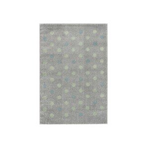 Livone Dětský koberec - krémový s puntíky barva: stříbrno/šedá - mátová, rozměr: 100 x 160 cm
