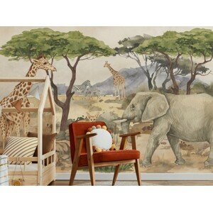 Yokodesign Tapeta Safari zvířátka rozměry: výška 270 cm