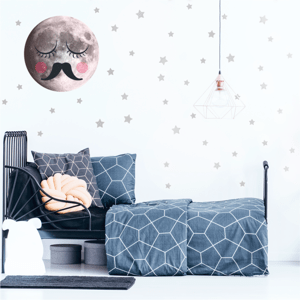 DEKORACJAN Samolepka na zeď - pan měsíc s hvězdami