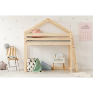 ADEKO Vyvýšená postel domeček clasic Play side rozměr lůžka: 70 x 160 cm