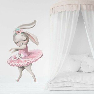 DEKORACJAN Nálepka na stěnu - Baletka králíček rozměr: M