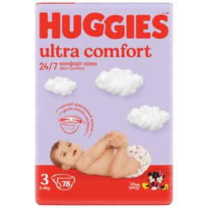 HUGGIES® Pleny jednorázové Ultra Comfort Mega 3 (4-9 kg) 78 ks