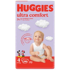 HUGGIES® Pleny jednorázové Ultra Comfort Mega 4 (7-18 kg) 66 ks
