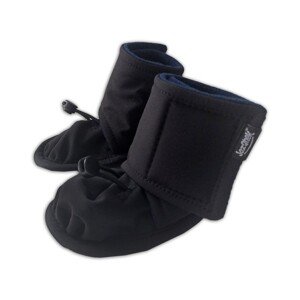 Softshellové zateplené botičky, zimní capáčky - černá/tmavě modrá 0-6 měsíců