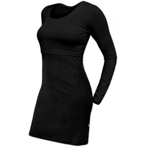 Kojicí šaty Elena, dlouhý rukáv - černé XS/S
