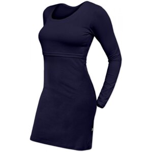 Kojicí šaty Elena, dlouhý rukáv - tmavě modré XS/S