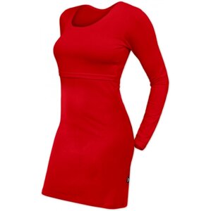 Kojicí šaty Elena, dlouhý rukáv - červené XS/S
