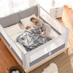 Zábrana na postel Monkey Mum® Popular - 190 cm - světle šedá