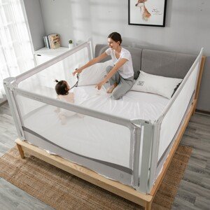 Zábrana na postel Monkey Mum® Premium - 140 cm - světle šedá