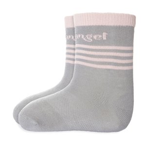 Ponožky tenké protiskluz Outlast® - tm.šedá/sv.růžová 10-14