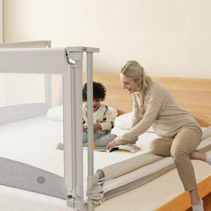 Zábrana na postel Monkey Mum® Economy - 120 cm - světle šedá - ROZBALENÉ, NEPOŠKOZENÉ