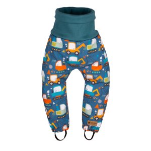 Dětské rostoucí softshellové kalhoty s membránou Monkey Mum® - Hravé staveniště 74/80