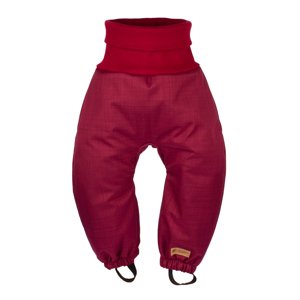 Dětské rostoucí zimní softshellové kalhoty s beránkem Monkey Mum® - Vínová karkulka 98/104