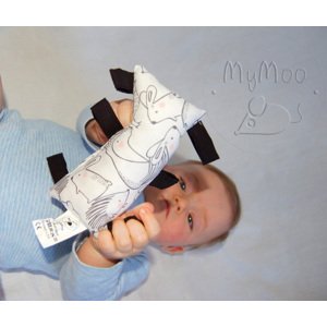 MyMoo Montessori úchopový polštářek - Lesní zvířátka/černá