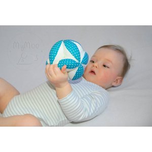 MyMoo Montessori úchopový míček - Tečky/tyrkys