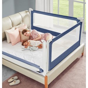 Zábrana na postel Monkey Mum® Popular - 150 cm - tmavě modrá - design - DOPRODEJ - ROZBALENÉ, NEPOŠKOZENÉ