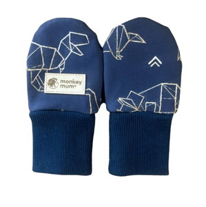 Monkey Mum® Softshellové rukavičky s membránou bez palečku - Souhvězdí dinosaurů 1