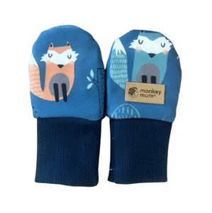 Monkey Mum® Softshellové rukavičky s membránou bez palečku - Noční zvířátka 1