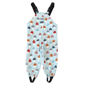 Monkey Mum® Softshellové laclové kalhoty s membránou - Pestrobarevné mochomůrky 98/104