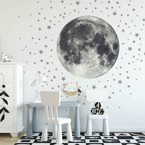 Samolepky na zeď - Měsíc s hvězdami 90x110