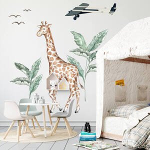 Dětské samolepky na zeď - Žirafa ze světa safari 90x170