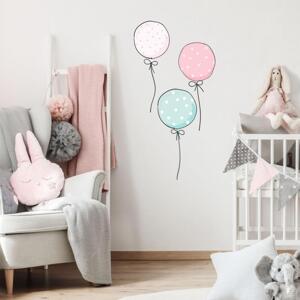 Samolepky do dětského pokoje - INSPIO balónky v pastelových barvách N.5. šedá 90x40