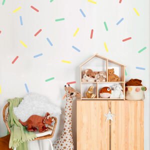Samolepky do dětského pokoje - Pestrobarevné konfety 90x30