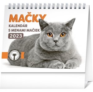 Presco Group Stolový kalendár Mačky – s menami mačiek 2023