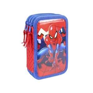 Cerda Penál Spiderman metalický třípatrový s vybavením