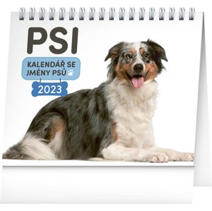 Presco Group Stolní kalendář Psi – se jmény psů 2023
