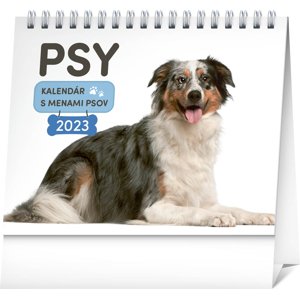 Presco Group Stolový kalendár Psy – s menami psov 2023