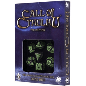 Sada kostek Call of Cthulhu 7th Edition Dice Set Black and Green